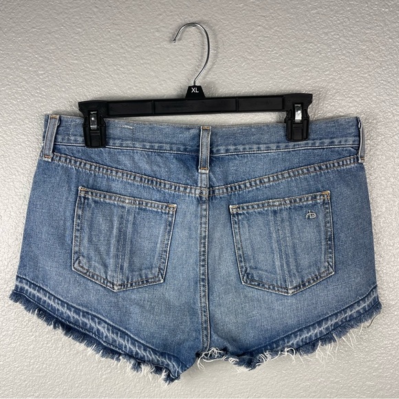 Rag & Bone Cut Off Jean Shorts In Tully Womens 26 Frayed Hem 3" Button/Fly - Picture 10 of 11
